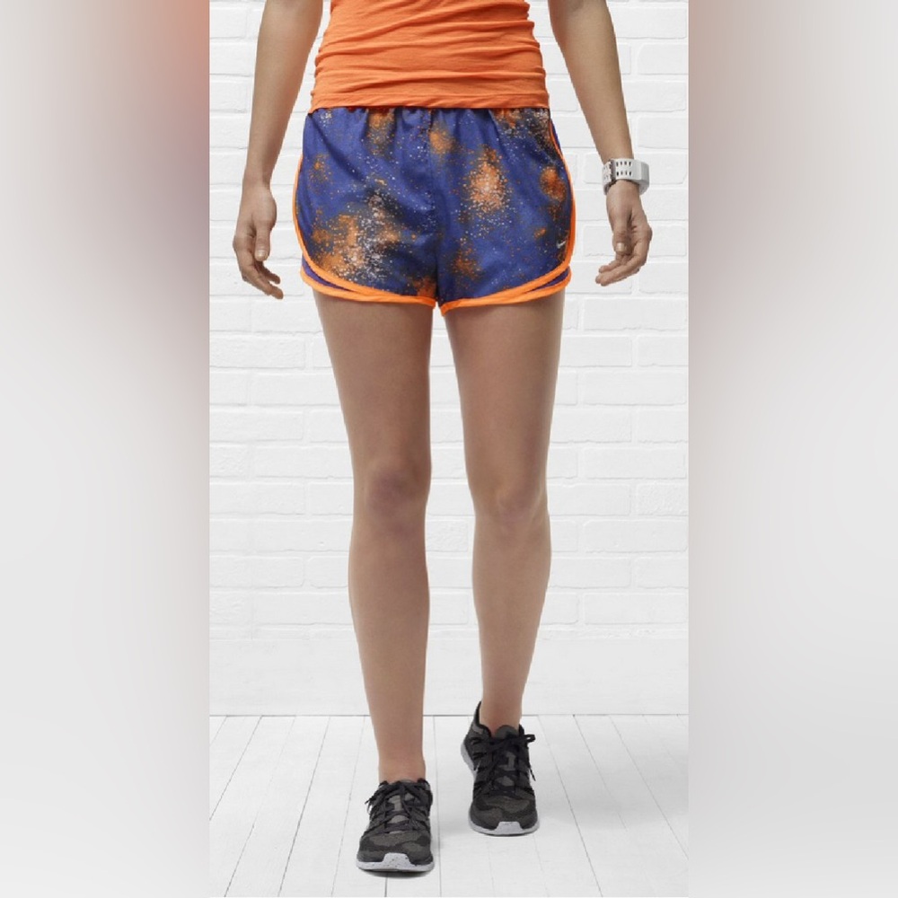 Nike Dri-FIT Women’s XS Blue and Orange Print Running Shorts
